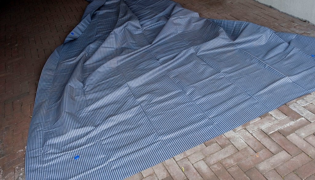 Tenttapijt, grijs 4,49 x 2,50, Ophalen, Gebruikt