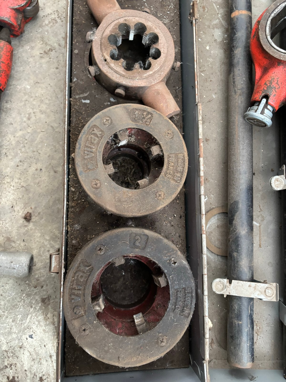 Draadtap set 1/4" t/m 2" (Virax, Ridgid), Ophalen, Gebruikt, Overige typen, Ridgid