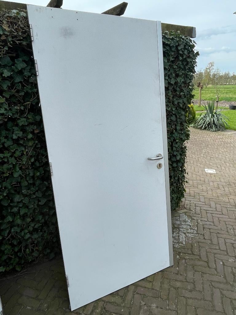 Binnendeur afm. 930*2115mm, 60 min. brandw. incl. RVS H&S, 80 tot 100 cm, Binnendeur, Ophalen of Verzenden, Zo goed als nieuw