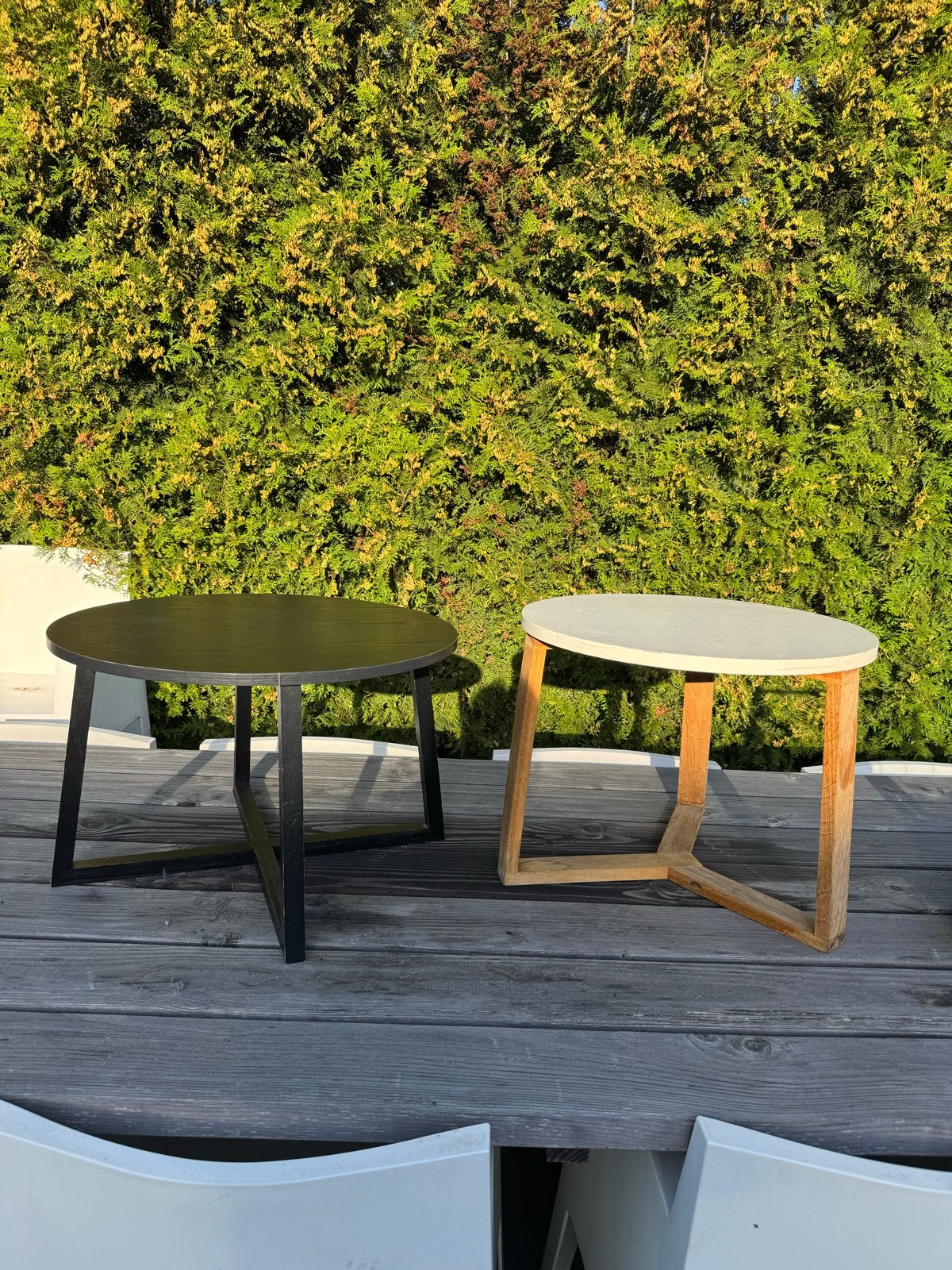 Set van 2 Salontafeltjes / Bijzettafeltjes, Minder dan 45 cm, Minder dan 55 cm, Gebruikt, Rond