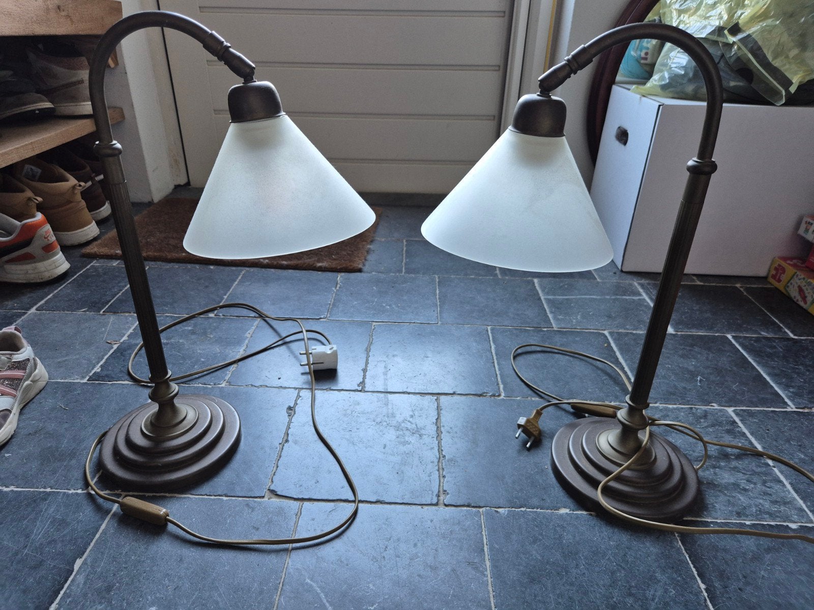 Set van 2 Laura Ashley tafellampen, Ophalen, Gebruikt, Glas