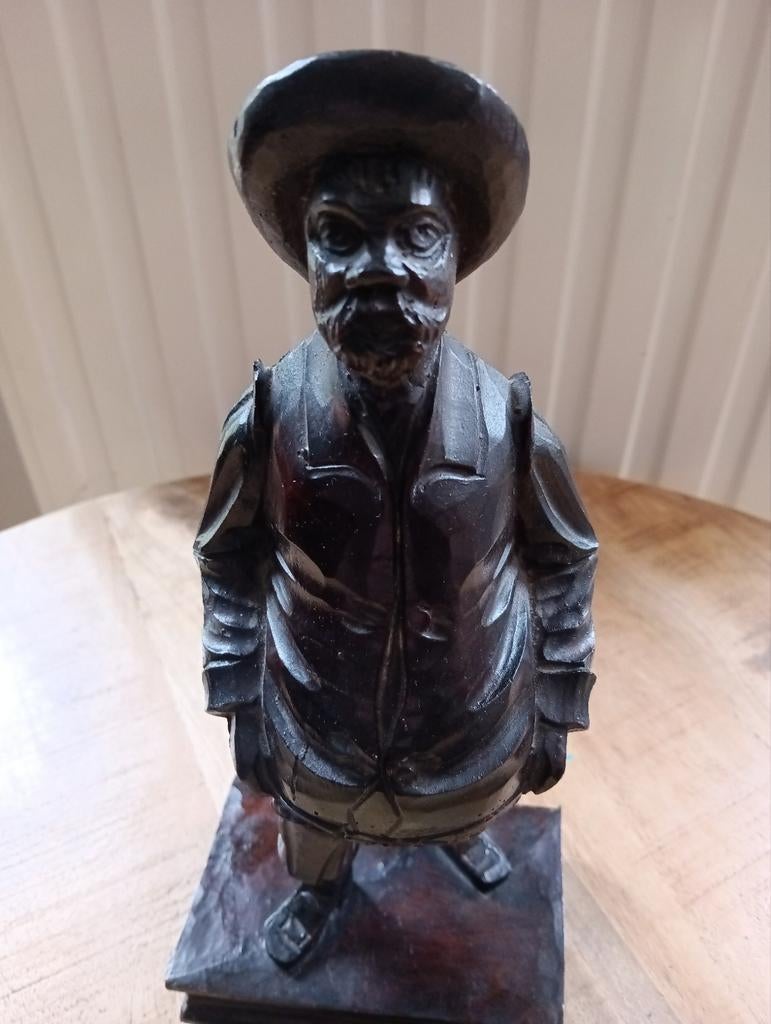 Grote Sancho panza metgezel Don Quichot.Hout gesneden, Houtsnijwerk, Ophalen of Verzenden, Handgemaakt, Hout