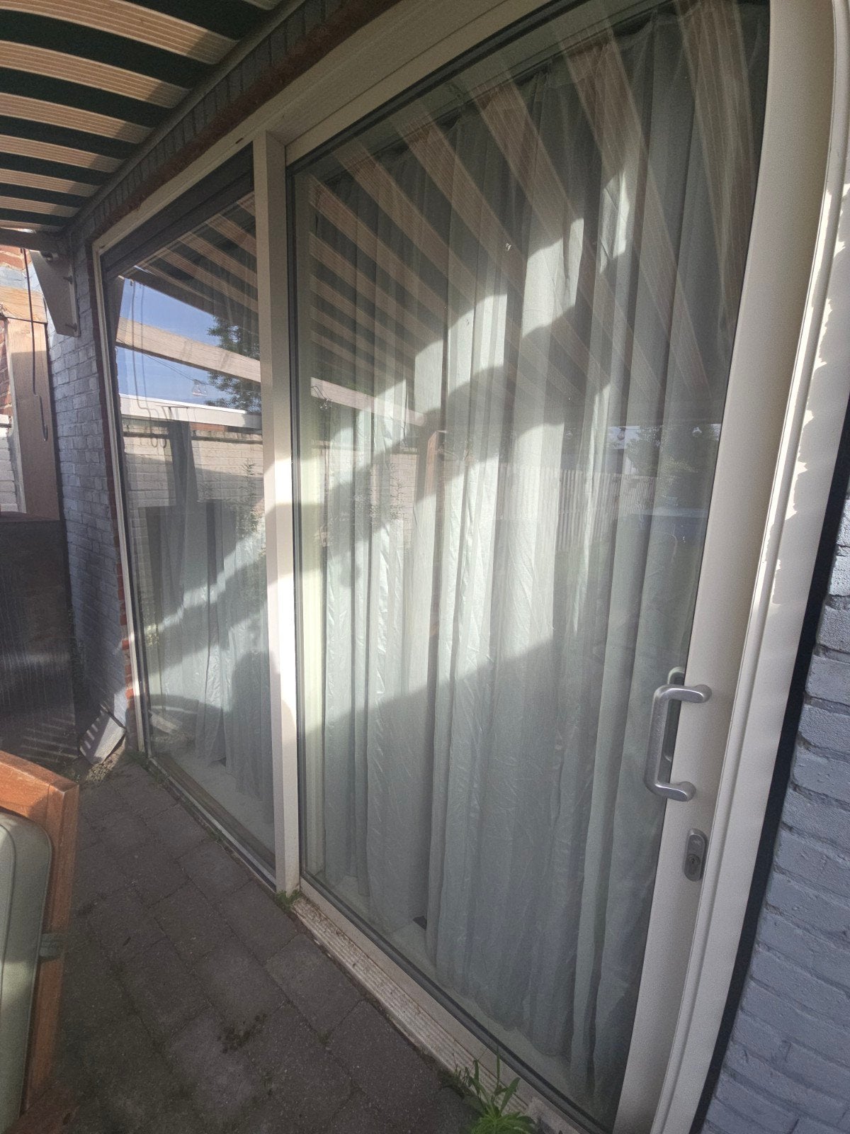 Aluminium schuifpui, Ophalen, Gebruikt, Glas, 120 cm of meer