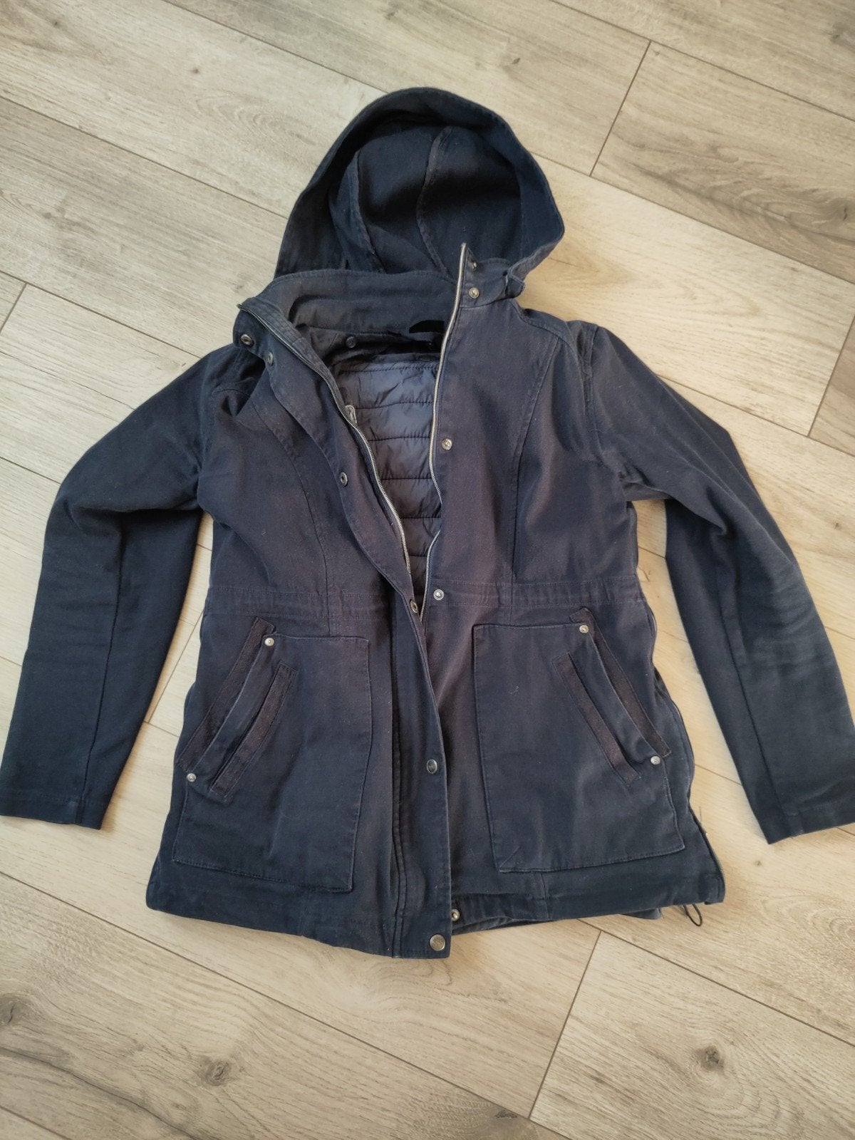 donkerblauwe zangerschapsjas en draagjas maat S/M, Bonprix, Blauw, Ophalen of Verzenden, Maat 36 (S)