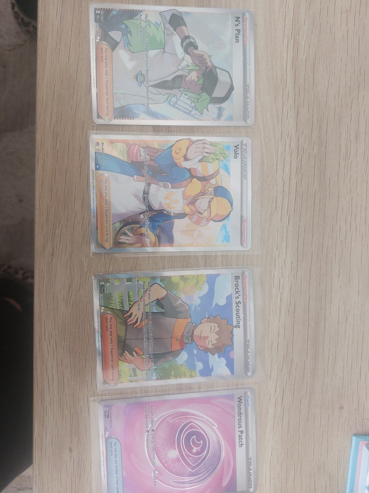 Pokémon Trainer Kaarten: N's Plan, Volo, Brock's Scouting, Ophalen of Verzenden, Zo goed als nieuw, Meerdere kaarten