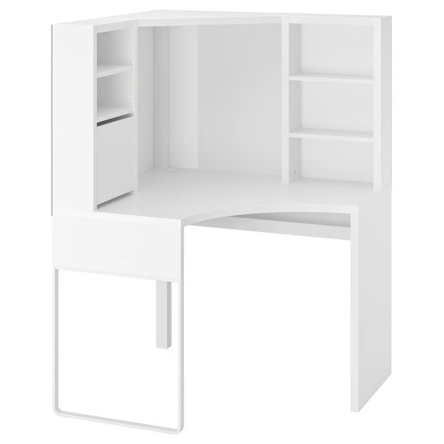 Micke hoekbureau bureautje bureau wit Ikea, Huis en Inrichting, Bureaus, Ophalen, Gebruikt, Spaanplaat of MDF, Demontabel