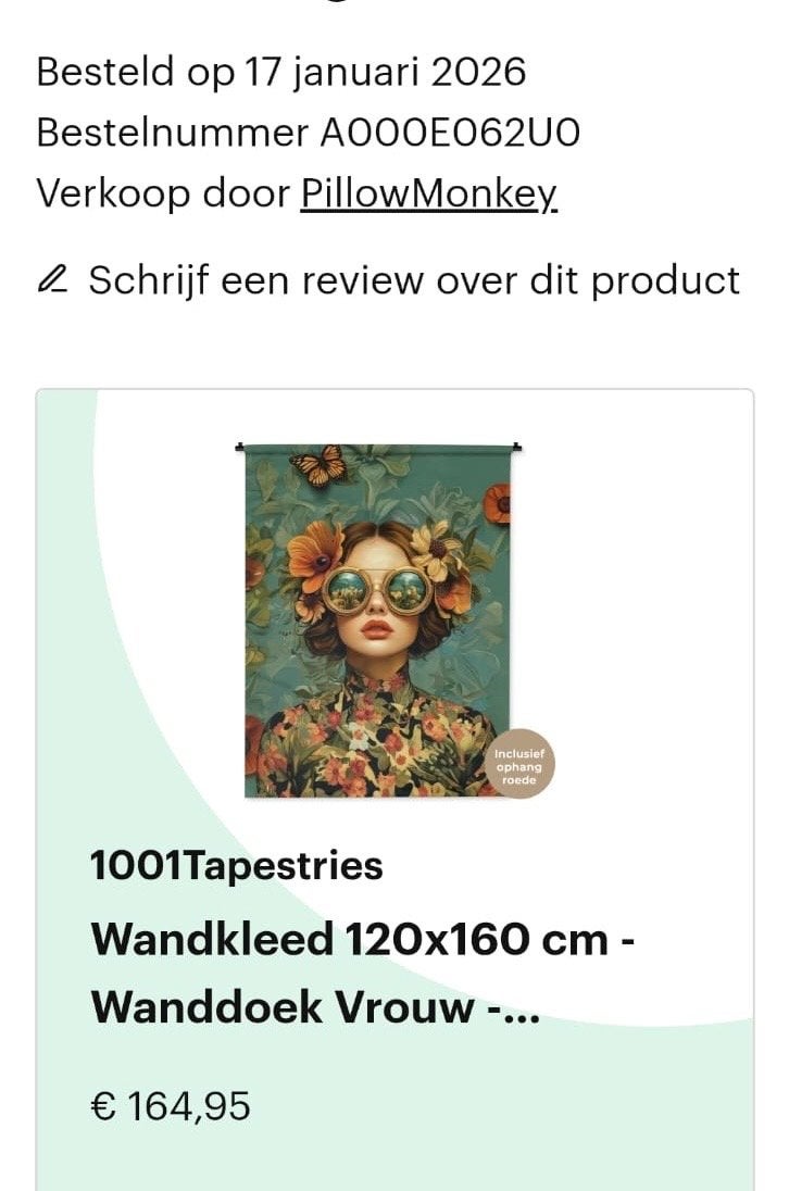 Wandkleed 120x160 cm - Wanddoek Vrouw, Nieuw, Ophalen of Verzenden, Met ophangsysteem, Wandkleed