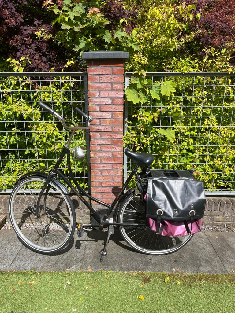 Damesfiets met lage instap en fietstassen, Fietsen en Brommers, Fietsen | Dames | Damesfietsen, Velgrem, Ophalen, Overige merken
