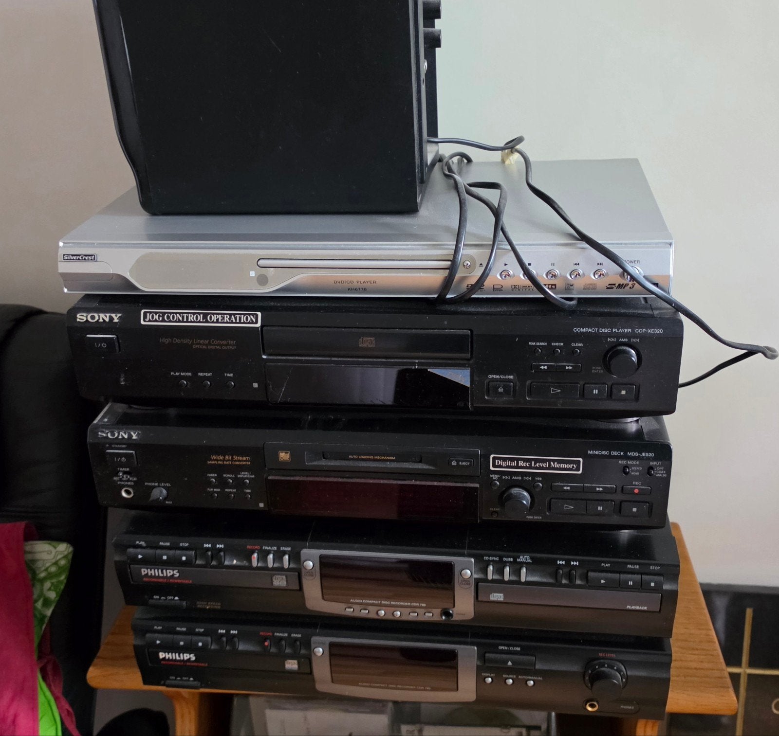 Mooie hifi-stapel: Sony MiniDisc, Sony CD-speler & Philips C, Ophalen, Gebruikt