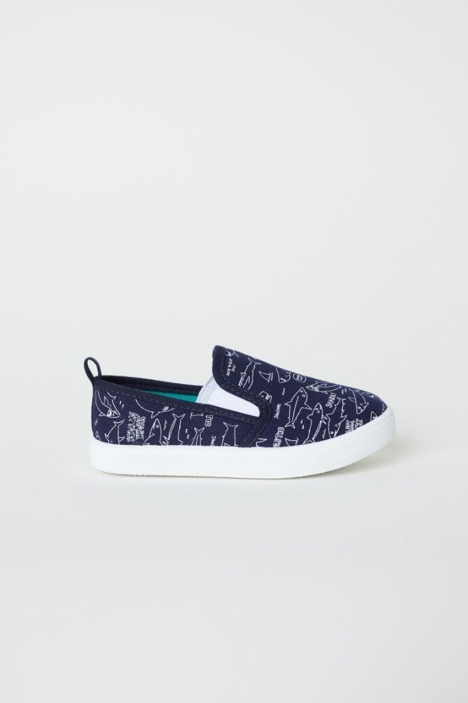 Super gave blauwe H&M instapschoenen met haaien mt 37., Verzenden, H&M, Schoenen, Zo goed als nieuw