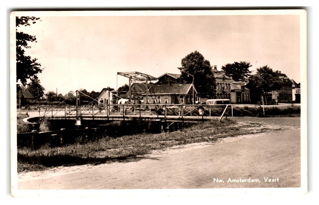 Nieuw-Amsterdam, Vaart, Verzamelen, Ansichtkaarten | Nederland, Gelopen, Drenthe, 1940 tot 1960, Ophalen of Verzenden