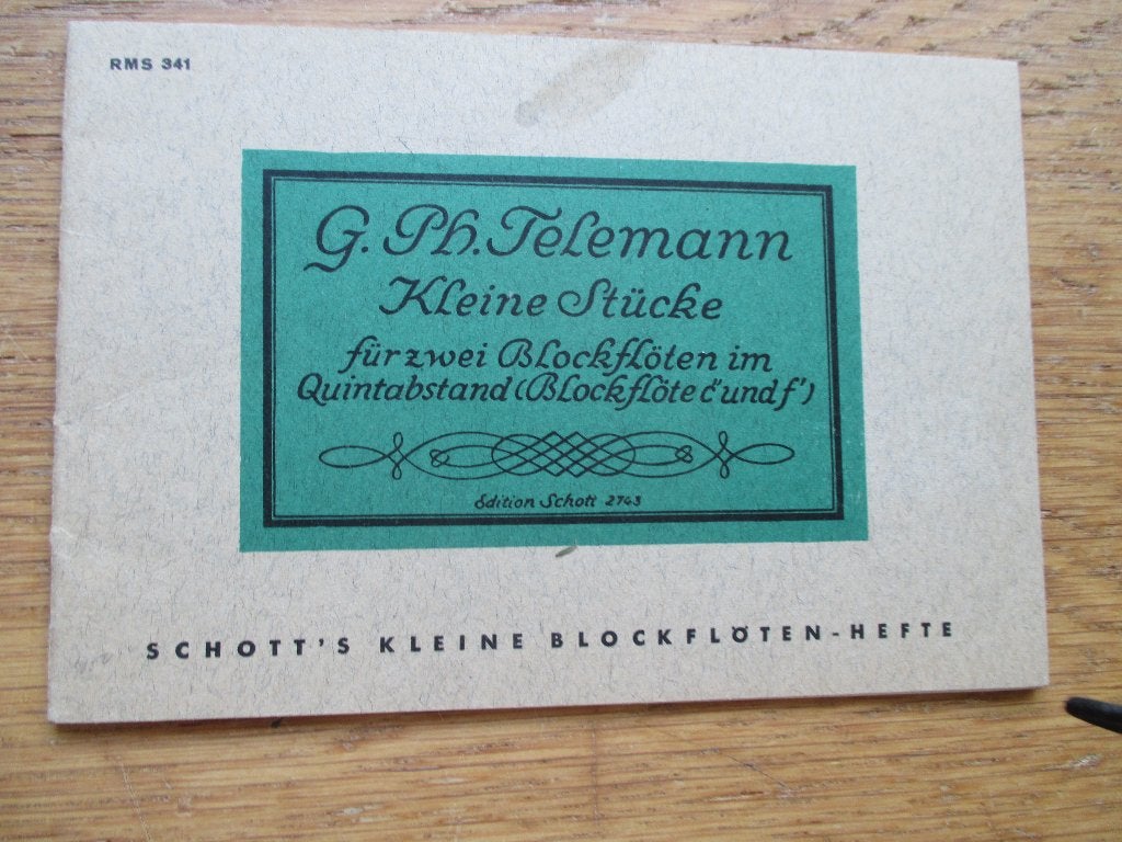 Telemann - kleine stücke voor 2 blokfluiten, Muziek en Instrumenten, Gebruikt, Klassiek, Ophalen of Verzenden, Blokfluit