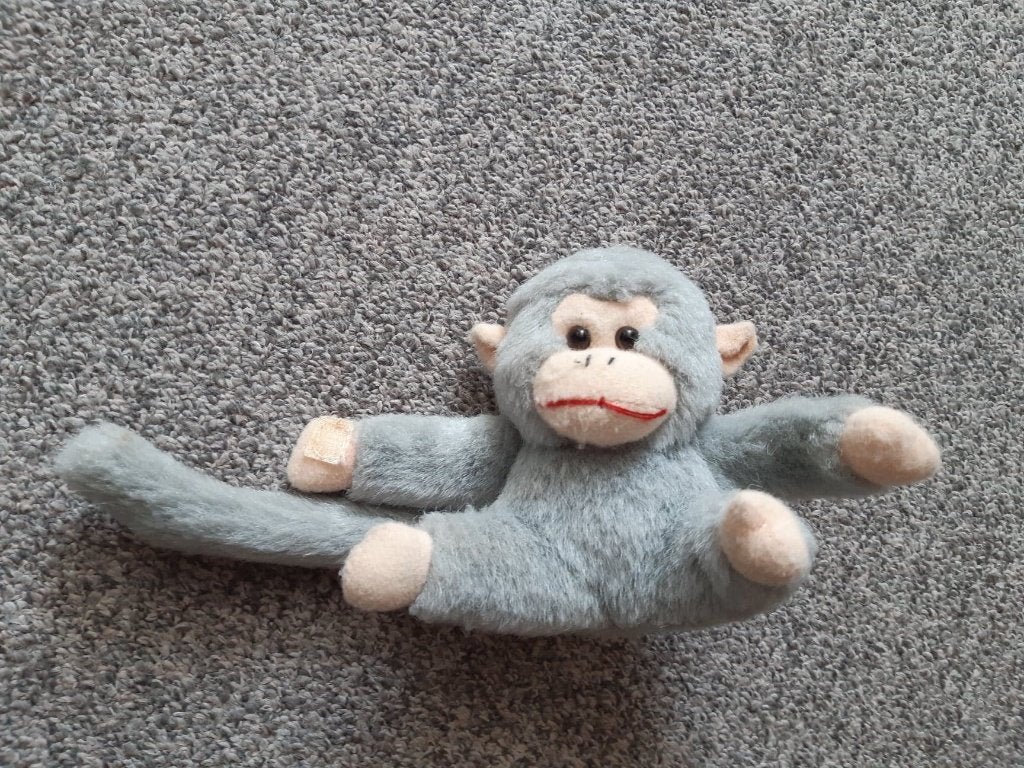 Knuffel aapje, Overige typen, Ophalen of Verzenden, Zo goed als nieuw, Wasbaar