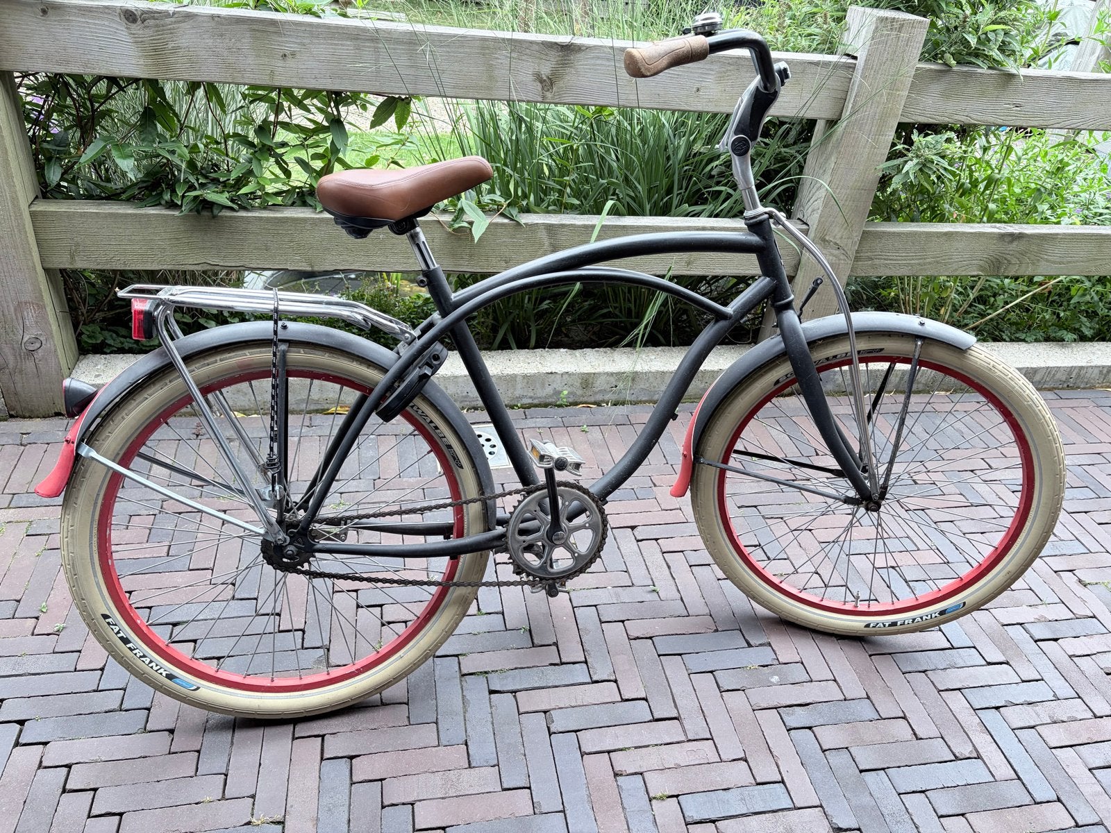 Coole cruiser-achtige fiets voor mannen, Ophalen, Terugtraprem, Gebruikt, Staal