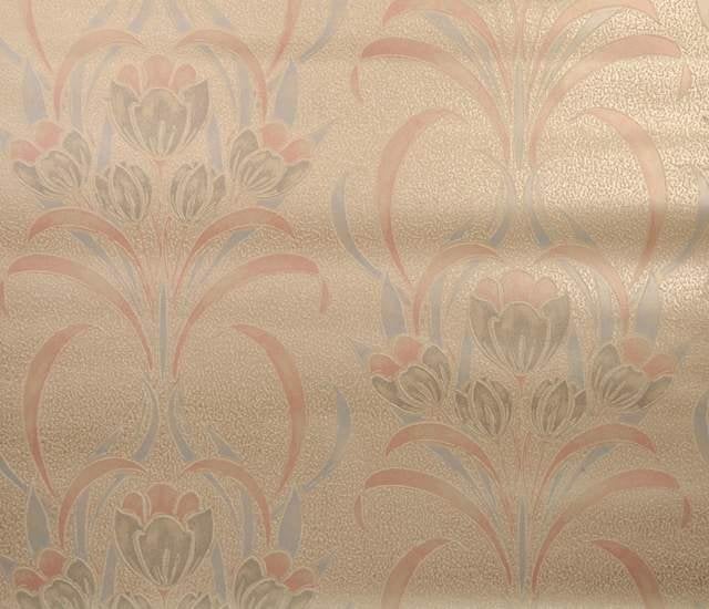 12536 Barok bloemen behang in mauve en oudroze swiet, Ophalen of Verzenden, Beige