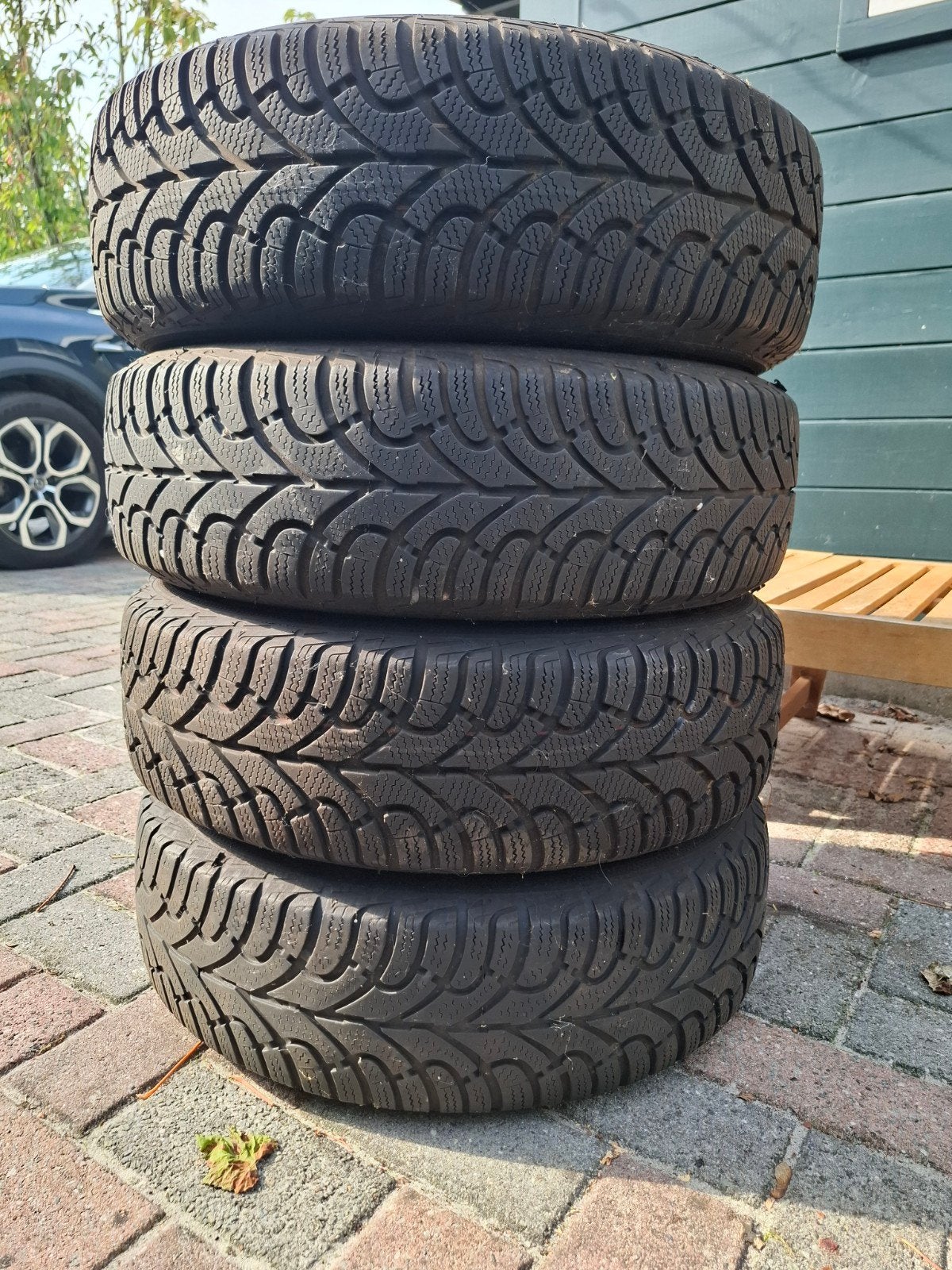 Set winterbanden op velg 175/65 R15, Ophalen, 15 inch, 175 mm, Banden en Velgen
