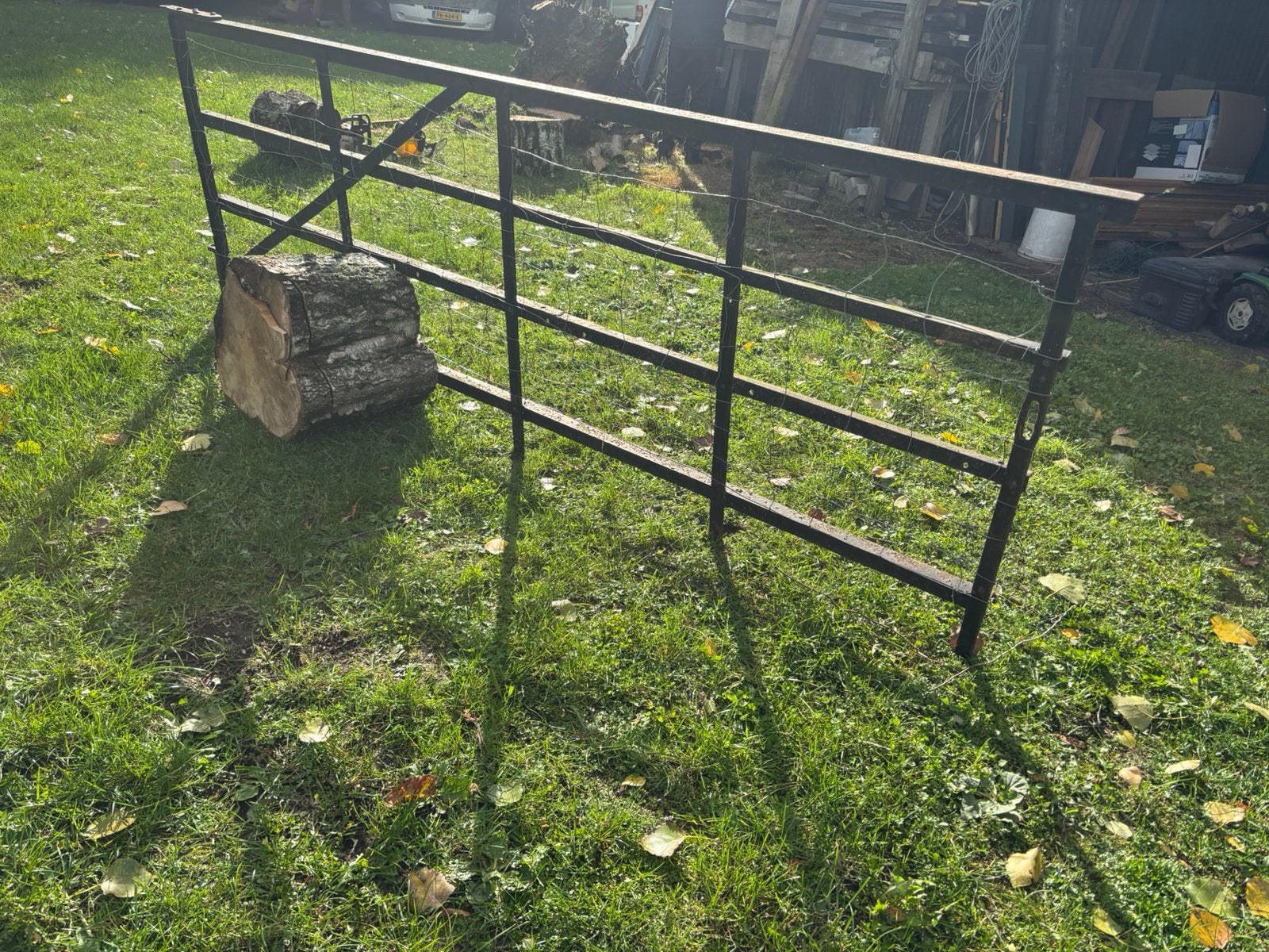 Antiek oud ijzer smeedijzer zwaar poort hek hekwerk 280 cm, Ophalen, Met poort, Gebruikt, Tuinhek