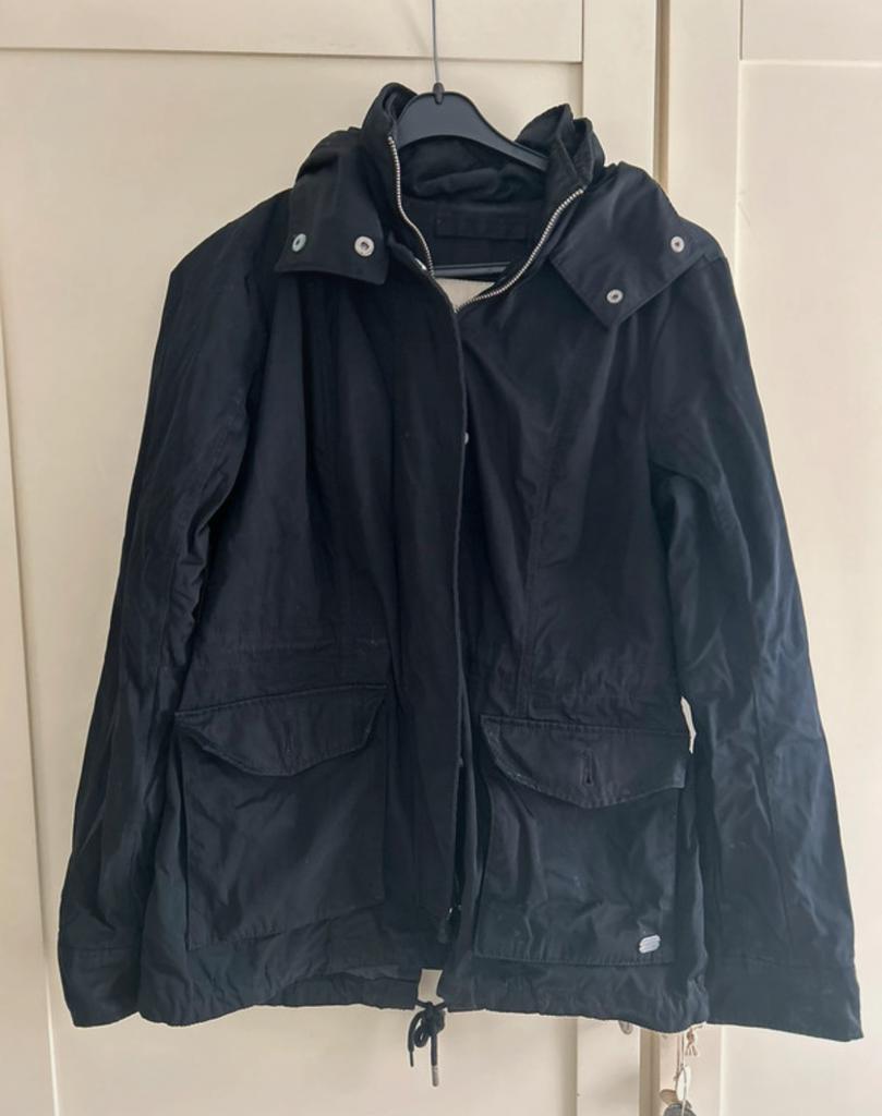 Abercrombie & Fitch nylon parka met capuchon, waterbestendig, Ophalen of Verzenden, Maat 38/40 (M), Zwart