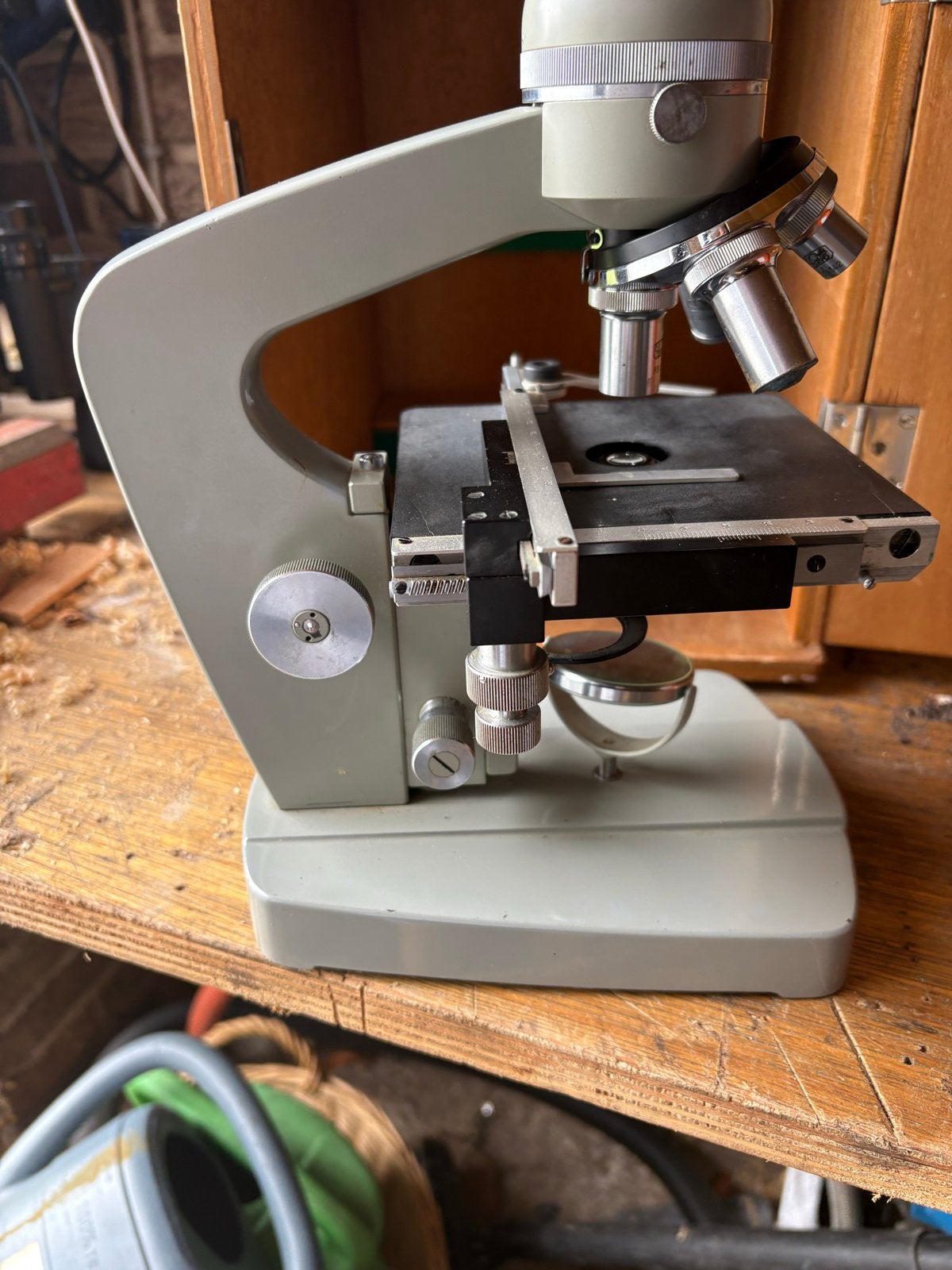 Kyowa Microscoop IS-3VC-2 uit 1963 - Vintage Biologische Mic, Ophalen of Verzenden, Gebruikt, 1000x of meer, Biologische microscoop