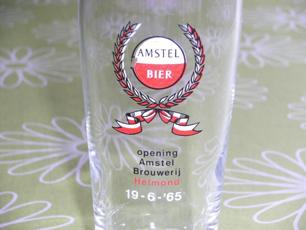 Amstel - opening Amstel Brouwerij 19-6-65 Helmond, Verzamelen, Ophalen of Verzenden, Zo goed als nieuw, Glas of Glazen, Amstel