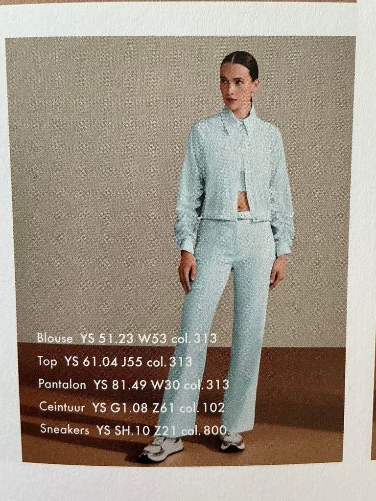 Lichtblauwe broek, Marccain, N3, 38-40, NIEUW, katoen/linnen, Kleding | Dames, Broeken en Pantalons, Maat 38/40 (M), Blauw, Nieuw