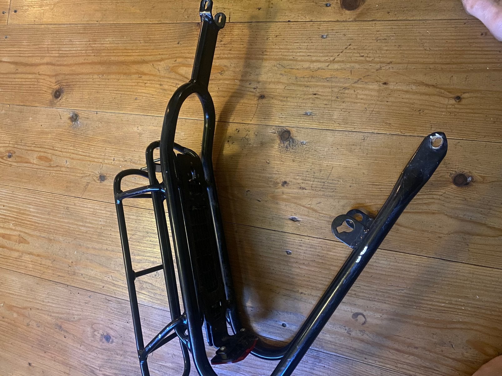 Giant triple x achterdrager met schuifslede zwart blanke lak, Ophalen of Verzenden, Gebruikt