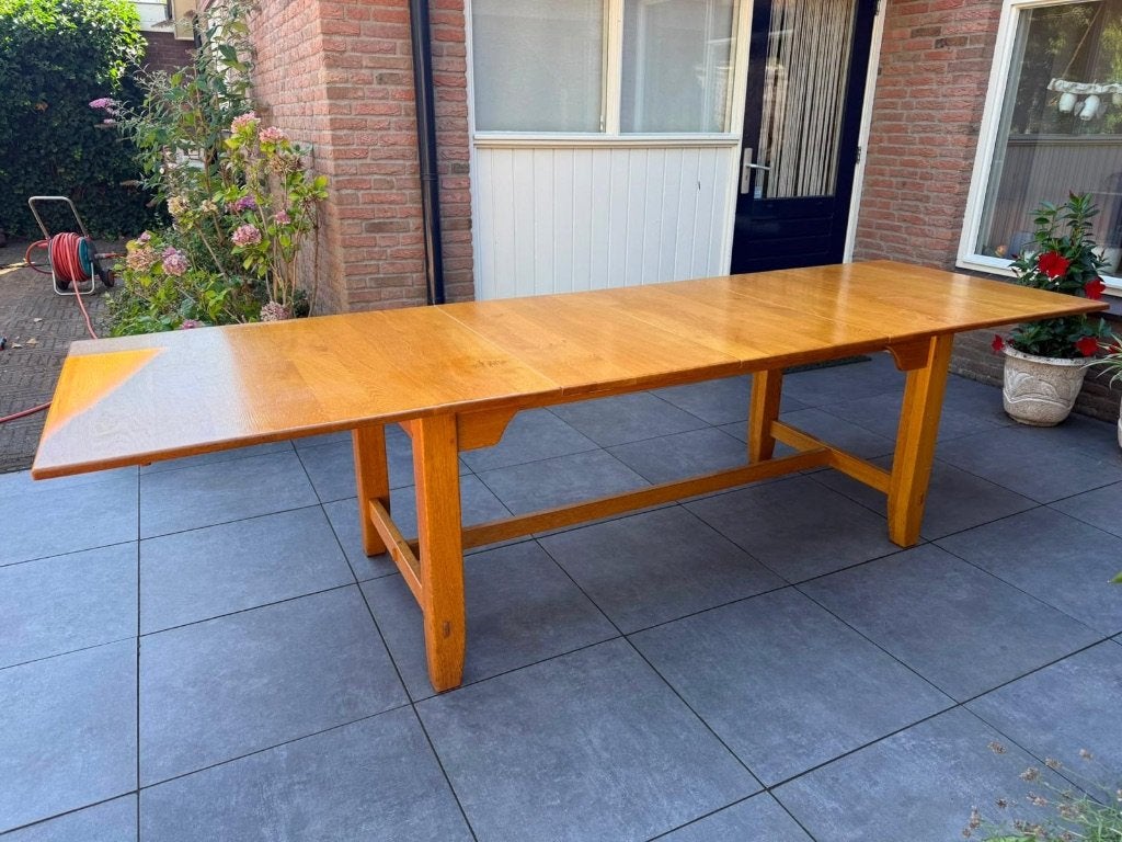 Tafel, Huis en Inrichting, Tafels | Eettafels, Ophalen, Eikenhout, 200 cm of meer, 50 tot 100 cm