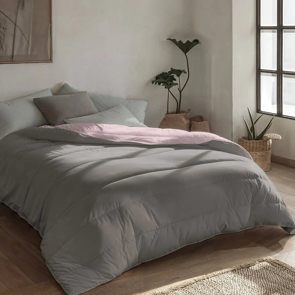 Zelesta light zomerdekbed grey pink NIEUW, Ophalen of Verzenden, Deken of Dekbed, Grijs, Nieuw