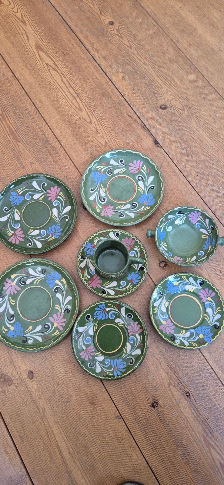 Vintage  handgeschilderd aardewerk 1960 Hongaars, Ophalen of Verzenden