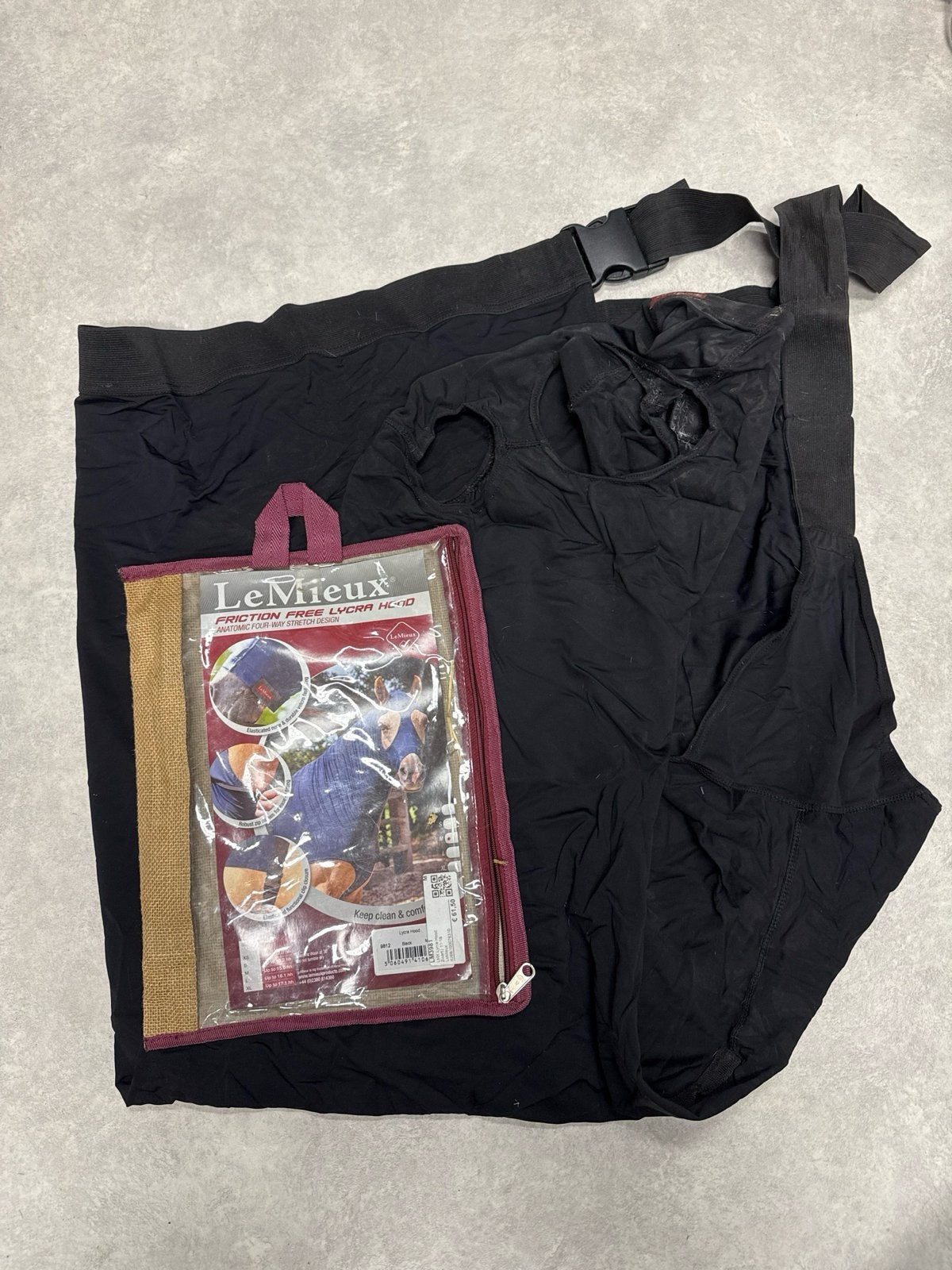 Lemieux lycra hood zwart medium, Ophalen of Verzenden, Zo goed als nieuw, Zwart, LeMieux