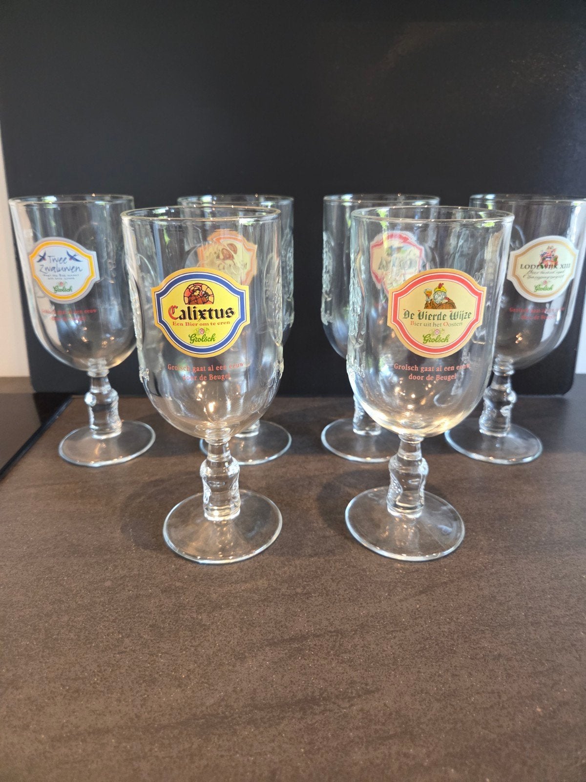 Grolsch jubileum glazen - set van 6, Ophalen of Verzenden