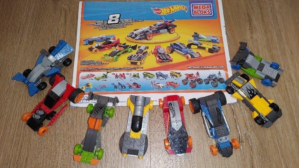 Megabloks Hotwheels raceauto's bouwpakket met 8 raceauto's, Ophalen of Verzenden, Zo goed als nieuw