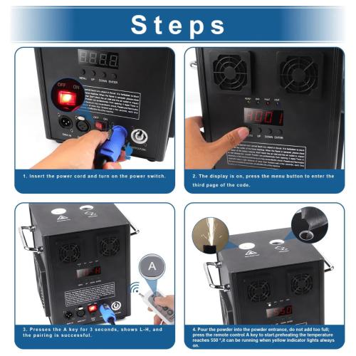 DJLicht 600W Sparkular Sterretjes machine Koudvuur machine, Geluidgestuurd, ., Overige typen, Nieuw