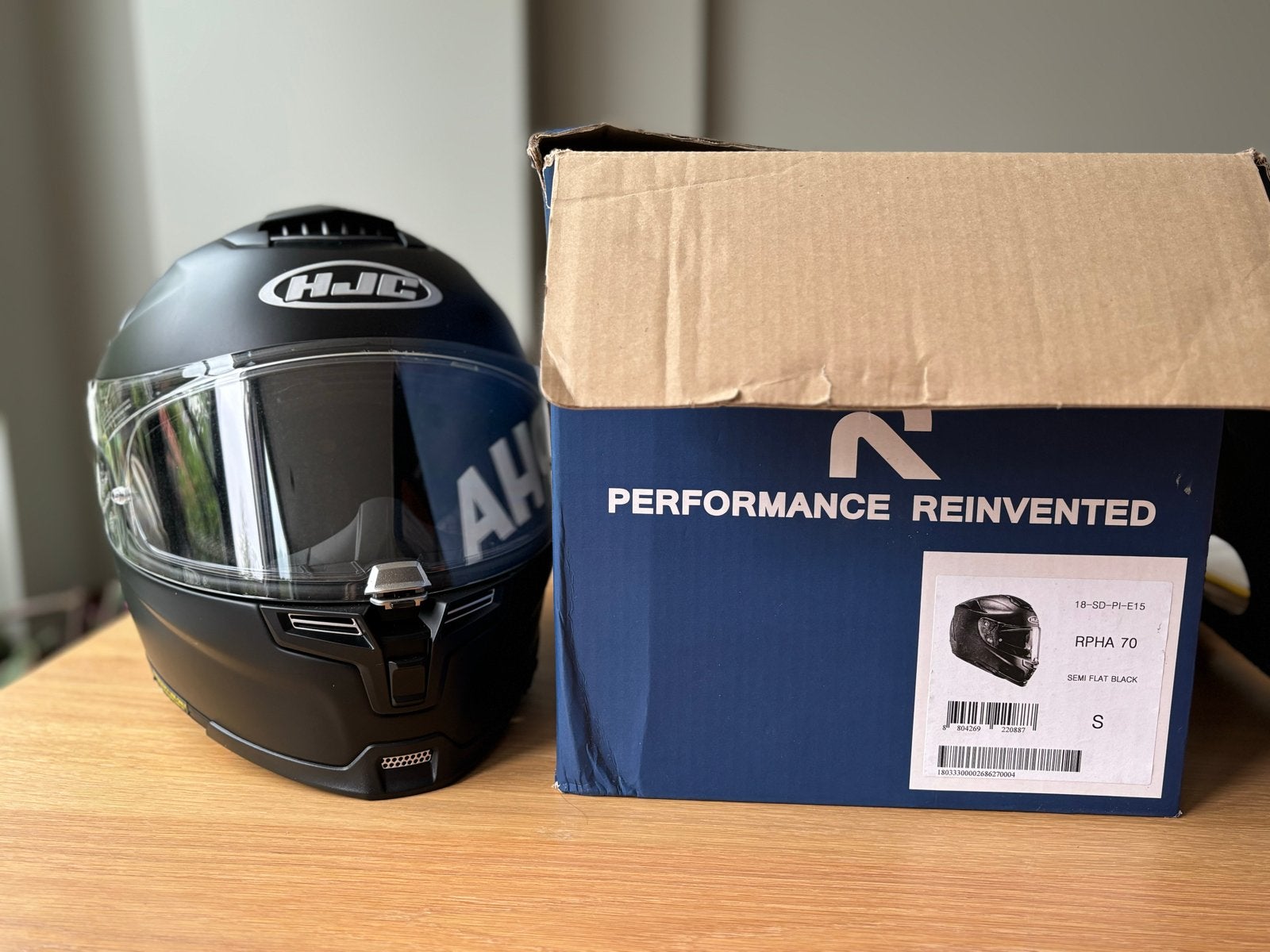 HJC RPHA 70 integraalhelm - Maat S - Mat Zwart, Motoren, Ophalen, HJC, Integraalhelm, S