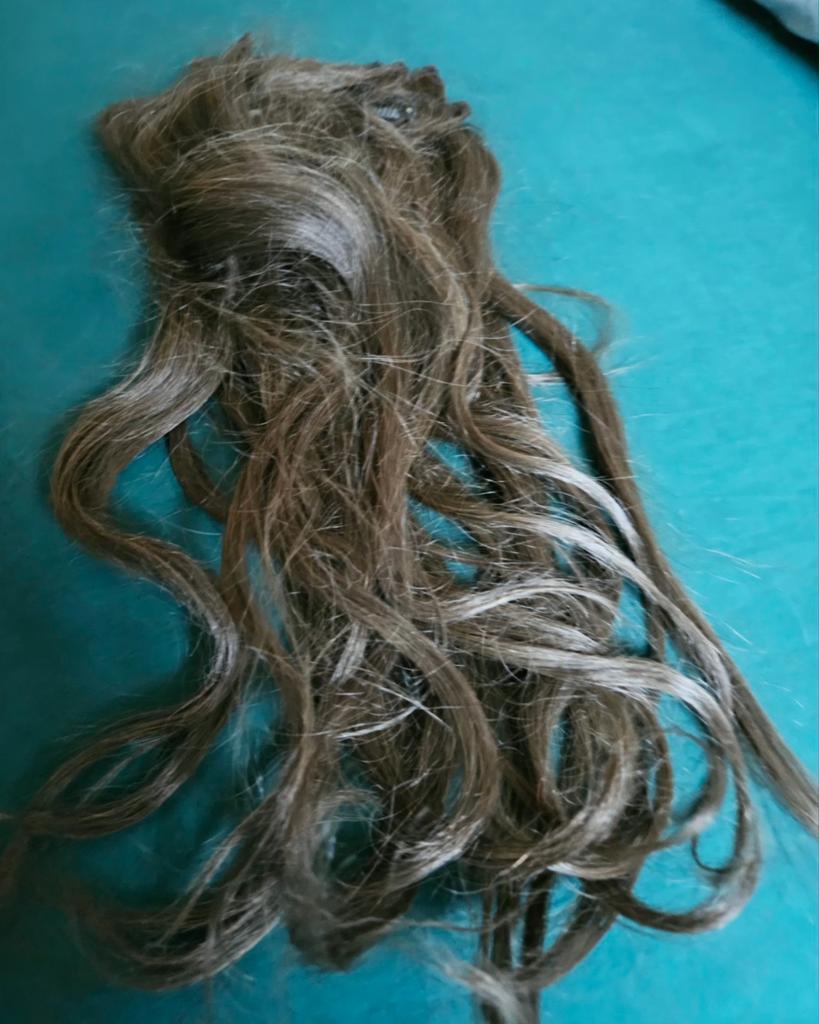 “100% Echt Mensenhaar – Golvend Bruin – 50 cm – 108g – Nooit, Ophalen, Gebruikt, Pruik of Haarverlenging