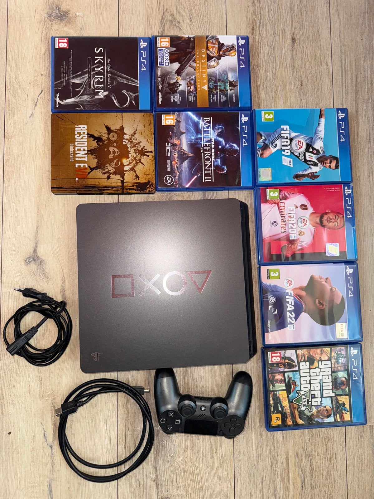 PS4 Slim 500GB met 1 controller en 8 games, Ophalen of Verzenden, Met 1 controller, Slim, 500 GB
