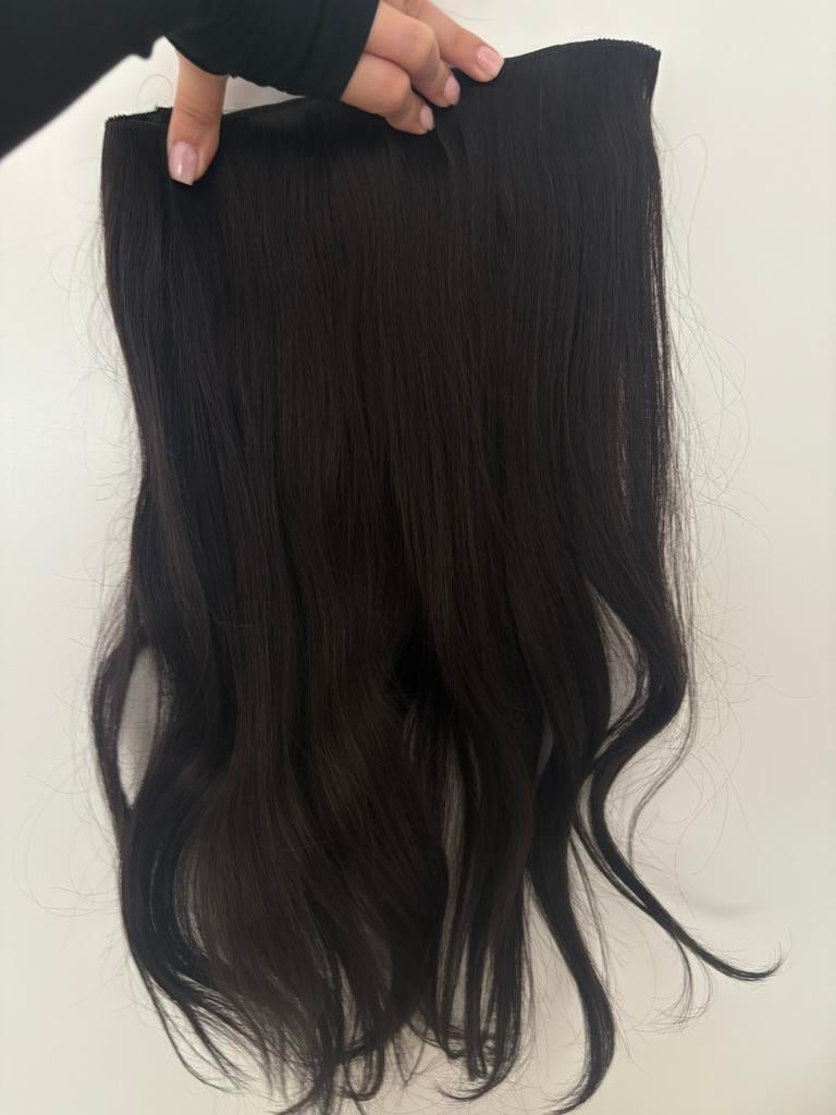 halo extensions human hair, Ophalen of Verzenden, Zo goed als nieuw, Pruik of Haarverlenging