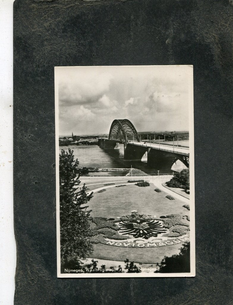 Ansicht Nijmegen - Waalbrug met Wapen van Nijmegen, Verzenden, 1940 tot 1960, Gelopen, Gelderland