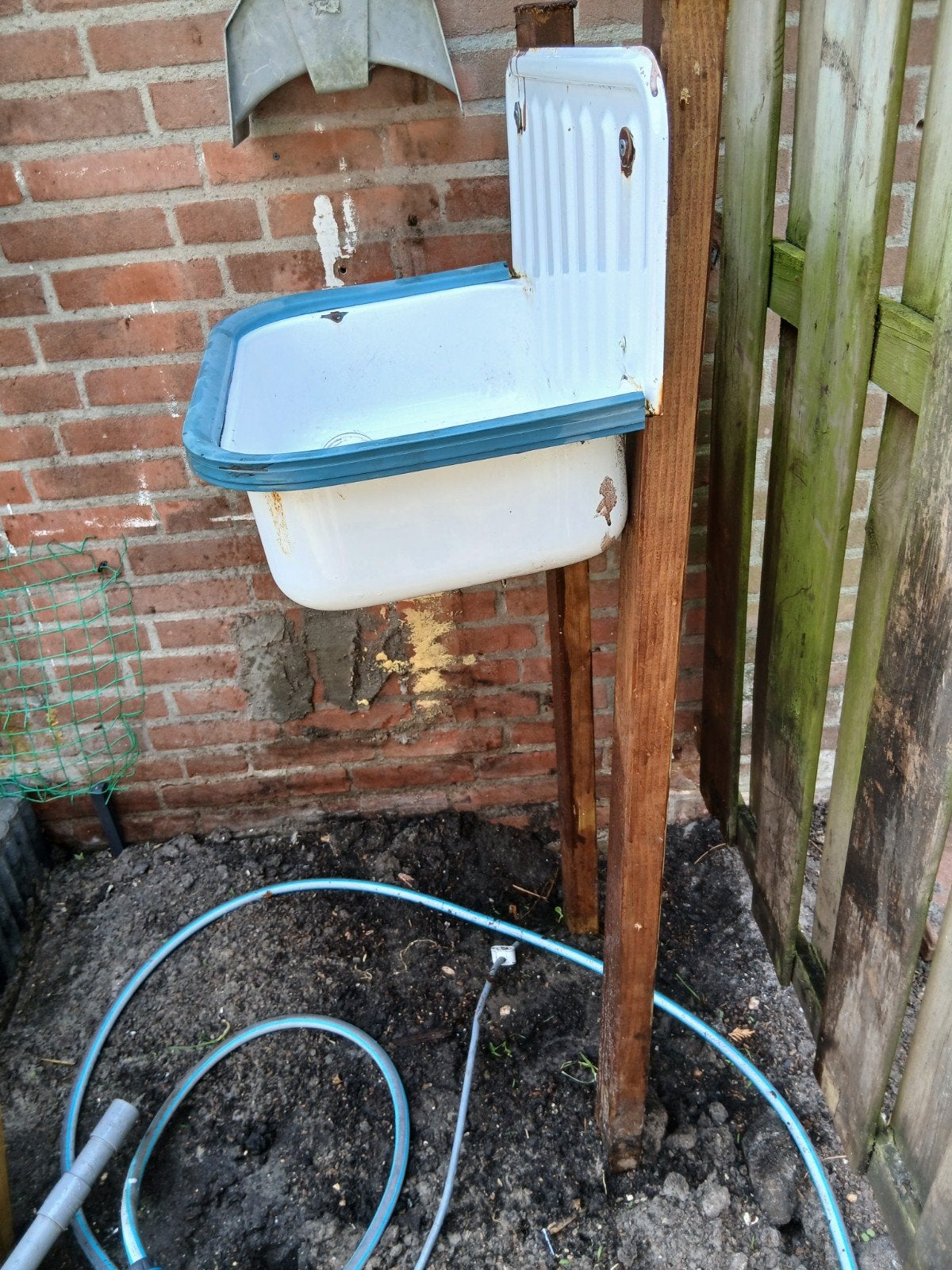 Vintage geëmailleerde wasbak voor buiten, Tuin en Terras, Ophalen