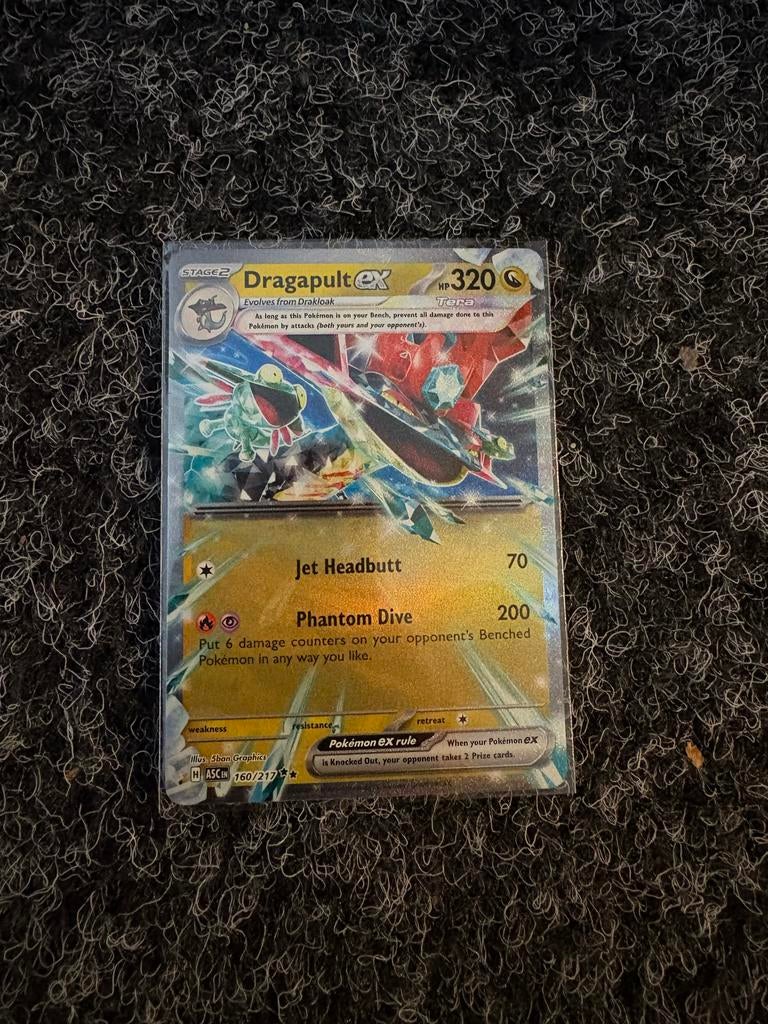Dragapult EX Pokémon Kaart - Zeldzaam en Krachtig, Ophalen of Verzenden, Zo goed als nieuw, Losse kaart