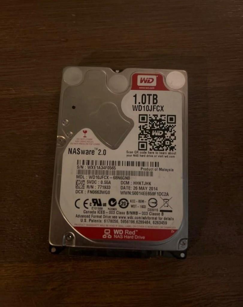 WD Red 1TB HDD - NAS Schijf, Computers en Software, Harde schijven, Intern, HDD, Nieuw, Ophalen of Verzenden