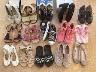 15x schoenen, sandalen, sloffen, sneakers .. mt   35,5 /36, Meisje, Overige typen, Ophalen of Verzenden, Zo goed als nieuw