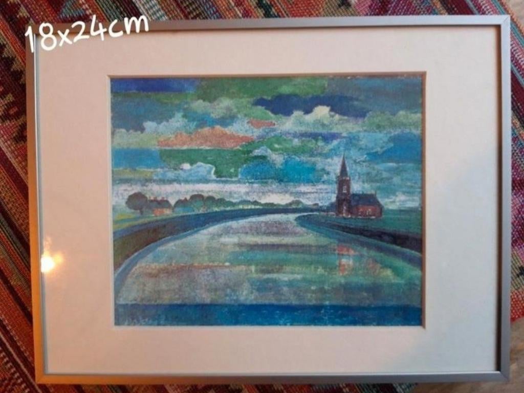Mooie zeefdruk van Dirk Breed uit KOLHORN, Antiek en Kunst, Ophalen of Verzenden
