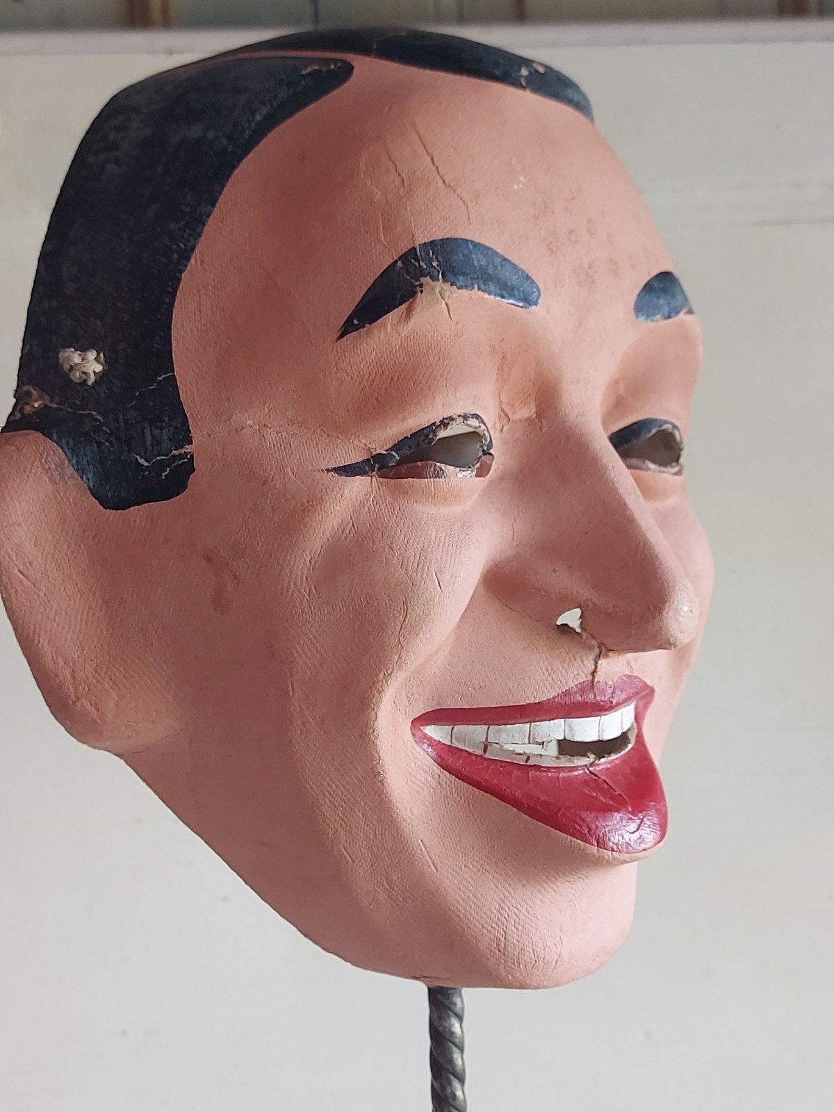 Vintage masker van papiermache, Ophalen of Verzenden