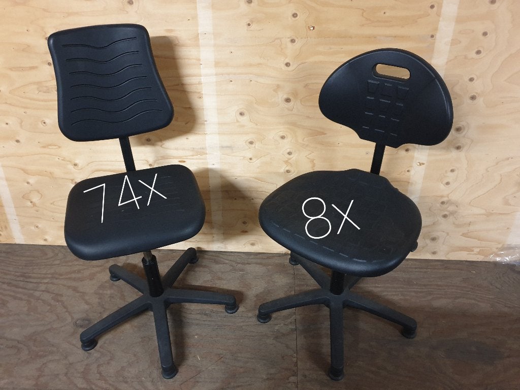 Werkplaatsstoel met gasveer, Ophalen, Gebruikt, Zwart, Bureaustoel