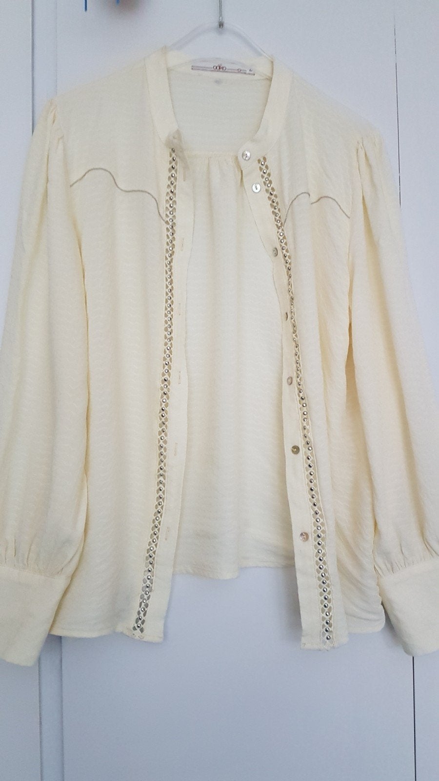 Aaiko viscose blouse pastel creme maat 40  nieuw, Ophalen of Verzenden, Nieuw, Maat 38/40 (M), Beige