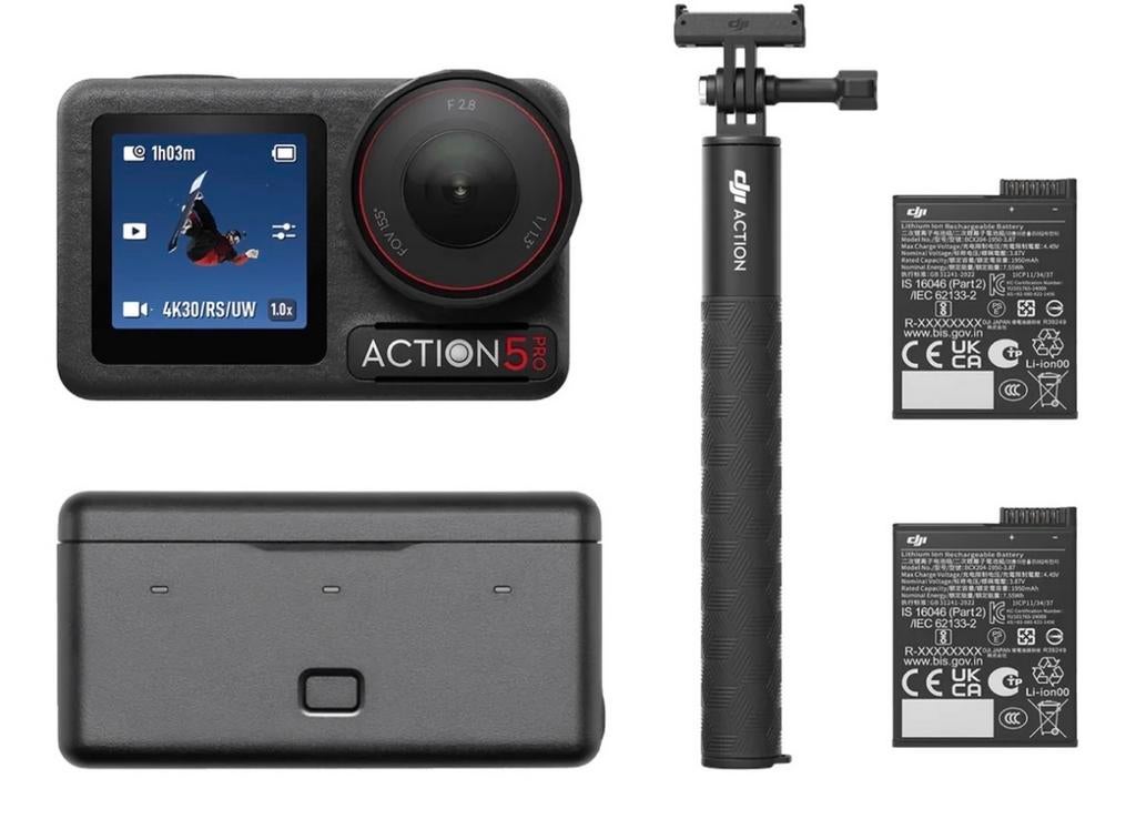DJI Action 5 Pro met accessoires en extra's, Ophalen of Verzenden, Zo goed als nieuw, Overige merken