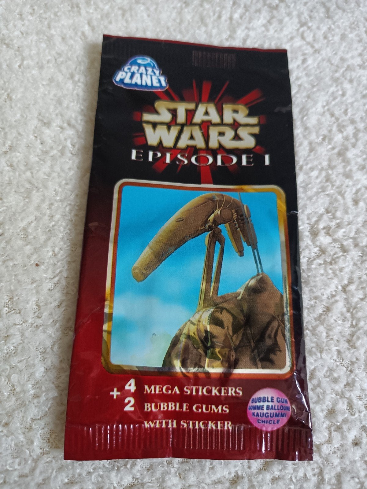 1999 Star Wars Episode I Crazy Planet Stickers & Bubble Gum, Verzamelen, Ophalen of Verzenden, Nieuw, Film, Tv of Omroep