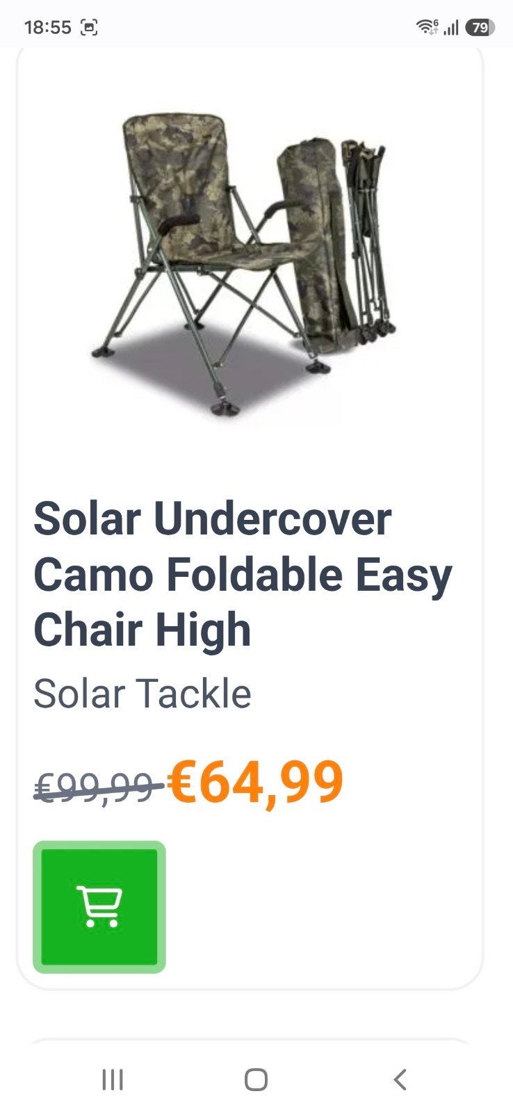 Solar Undercover Camo Foldable Easy Chair High, Watersport en Boten, Hengelsport | Karpervissen, Ophalen, Nieuw, Overige typen