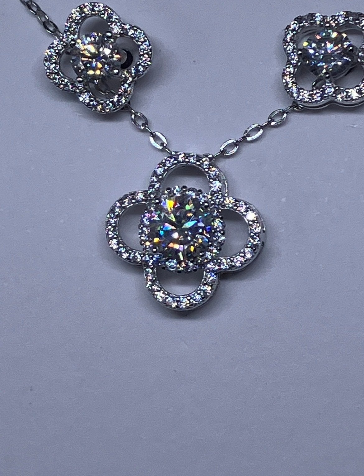 Zilver 925 setje met Moissaniet (lab made diamant), Zilver en edelstenen, Info@zilver.com, Wit, Nieuw
